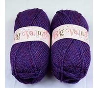 SleepyNights Big Value Chunky Knitting Yarn Wool Acrylic 2 Pack (2 x 100g) - Heather