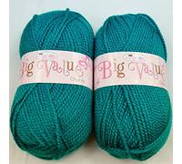 SleepyNights Big Value Chunky Knitting Yarn Wool Acrylic 2 Pack (2 x 100g) - Petrol