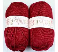 SleepyNights Big Value Chunky Knitting Yarn Wool Acrylic 2 Pack (2 x 100g) - Wine