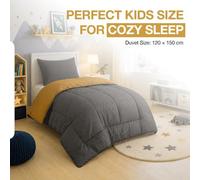 Sleepynights Charcoal & Mustard 7.5 Tog Reversible 120 X 150 Cm Cot Bed Coverless Duvet & Pillow Set Anti Allergy