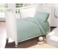 SleepyNights COT Bed Luxury Egyptian Cotton Toddler Sheet Sets : Fitted Flat & Pillowcase : Duck Egg Blue
