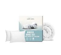 SleepyNights Double Duvet 13.5 Tog Poly Cotton with 2 Ultra Bounce Pillows - Luxury All Seasons Quilt - Premium Anti Allergy, Machine Washable Bedding, Made in UK (200x200cm)