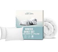 SleepyNights Double Duvet 15 Tog and 4 Pillows Extra Hot Heavy Winter Quilt | Cotton Rich | Extra Hot Winter Warmth | Non-Allergenic & Washable | UK Made | Double Bedding (200x200cm)