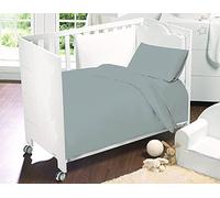 SleepyNights Grey COT Bed Luxury Egyptian Cotton Complete Bedding Toddler Set: Duvet Cover, Pillowcase & Fitted Sheet