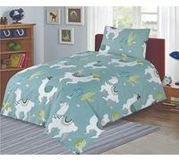 SleepyNights Junior Cot Bed Duvet Cover and Pillow Set- Cotton Rich 120 x 150 cm - Funky Llamas