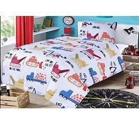 SleepyNights Junior Cot Bed Duvet Cover and Pillow Set- Cotton Rich 120 x 150 cm - On the Move