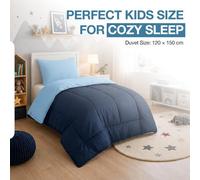 Sleepynights Navy & Sky Blue 7.5 Tog Reversible 120 X 150 Cm Cot Bed Coverless Duvet & Pillow Set Anti Allergy
