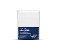SleepyNights Quilted Mattress Protector Double 135 x 190 cm, Padded Polycotton Fitted Mattress Cover with Skirt, Non Allergenic Hollowfibre, Machine Washable Bed Protector