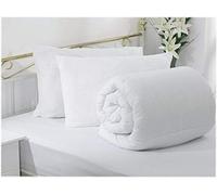 SleepyNights Single Bed Duvet 13.5 Tog and 2 Pillows Winter Cosy Quilt | Cotton Rich | Hot Warmth | Non-Allergenic & Washable | Channel Stitched | UK Made | Single Bed (135x200cm)
