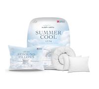 SleepyNights Summer Cool Duvet & 2 Pillows Set King Size 4.5 Tog Breathable Lightweight Anti-Allergy Quilt Made in Britain - Down-Like Soft Touch Cover