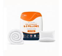 SleepyNights Super King Size 12 Tog Duvet & 2 Pillows Autumn Winter Quilt | Breathable Cotton Rich | Non-Allergenic Hollowfibre | UK Made |Fits Superking Bed (260x220cm)