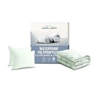 SleepyNights Waterproof Duvet And Two Pillows Bundle: Anti Allergy Wipe Clean Polypropylene Cover Hollowfibre Filled King 4.5 Tog