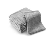 SLEEPZEN Organic Cotton Wash Glove - Pearl Grey - GOTS Certified 500gr/m2 - Made in the EU - Set of 6 - Absorbent, Soft and Ecological, baby and child bath linen, 4 colours