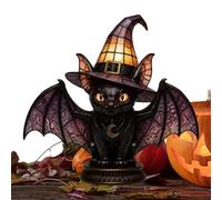 SLEERGEKNT Stained Glass Witch Hat Lamp Acrylic USB Powered Figurine Lights