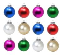 SLEETLY 12pk Blank Assorted DIY Christmas Ball Baubles for Crafts to Personalize, Make Your Own Ornament for Kids and Adults, Drawing, Stickers, Plain Paintable Matte Bauble to Decorate