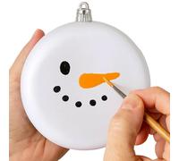 SLEETLY 12pk Blank DIY Christmas Baubles for Crafts to Personalize, Make Your Own Ornament for Kids and Adults, Drawing, Stickers, Plain Paintable Flat Disc to Decorate, Stencils, Matte White