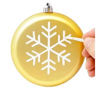 SLEETLY 12pk Blank DIY Christmas Baubles for Crafts to Personalize, Make Your Own Ornament for Kids and Adults, Drawing, Stickers, Plain Paintable Flat Disc to Decorate, Stencils, Matte Gold