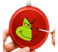 SLEETLY 12pk Blank DIY Christmas Baubles for Crafts to Personalize, Make Your Own Ornament for Kids and Adults, Drawing, Stickers, Plain Paintable Flat Disc to Decorate, Stencils, Matte Red