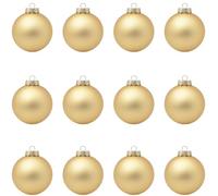 SLEETLY 12pk Blank Gold DIY Christmas Ball Baubles for Crafts to Personalize, Make Your Own Ornament for Kids and Adults, Drawing, Stickers, Plain Paintable Matte Bauble to Decorate