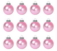 SLEETLY 12pk Blank Pink DIY Christmas Ball Baubles for Crafts to Personalize, Make Your Own Ornament for Kids and Adults, Drawing, Stickers, Plain Paintable Matte Bauble to Decorate