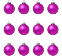 SLEETLY 12pk Blank Purple DIY Christmas Ball Baubles for Crafts to Personalize, Make Your Own Ornament for Kids and Adults, Drawing, Stickers, Plain Paintable Matte Bauble to Decorate