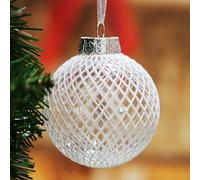 SLEETLY 28pk Bauble White Ornaments for Christmas Tree Holiday Xmas Decorations, Shatterproof Plastic 3.15 Baubles, Icicles and Snowflakes
