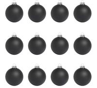 SLEETLY DIY Christmas Baubles Set for Kids and Adults - Holiday Xmas Christmas Ornament Decorations for DIY Crafts, Painting, Drawing, Large 3.15 inch, Black Matte Blank, Set of 12