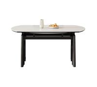 SLEEVE Dining Table Solid Wood Ash Dining Table Small Household Retro Foldable Rock Plate Dining Room Table(1.2m)