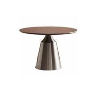 SLEEVE Dining Table Wooden Dining Table Round Retro Walnut Color Small Household Nordic Dining Room Table(120cm)