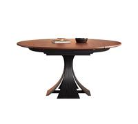 SLEEVE Dining Table Wooden Dining Table Walnut Round Retro Home Small Dining Room Table(150x90x76cm)
