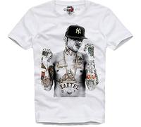 Sleeve E1SYNDICATE T Shirt VYBZ Kartel Dancehall Reggae BUJU Banton Jamaïque MAVADO 5467, Black White M