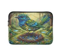 Sleeve for Laptop 13-14 Inch Thin, Bowerbird Forests Clearing Collage, Computer Sleeve with Zipper for Journey Work Business