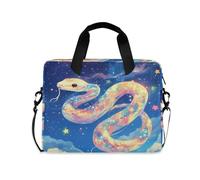 Sleeve for Laptops Portable Crossbody Messenger with Handle and Shoulder Strap 15.6 inch Computer Case kawaii-style Ball Python Starry Night Blue
