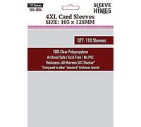 Sleeve Kings 4XL Card Sleeves (103 x 128mm) - 110 Count, 60 Micron Clear Polypropylene, Acid-Free Protection for Oversized Cards - SKS-8834