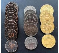Sleeve Kings 50 High Value Metal Industrial Coin Board Game Upgrade Set