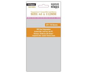 Sleeve Kings Premium Card Sleeves, French Tarot Card Size (61 x 112 MM), 110 Sleeves Per Pack
