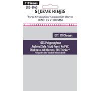 Sleeve Kings Standard Card Sleeves - 110 Count, Clear 60 Micron Thickness, Large Size (75 x 105 mm), Compatible with Mega Civilization & More - SKU: SKS-8845