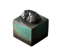 SLEEVE Loose Tea Tins, Sealed Tea Containers, Chinese Style Auspicious Animal Retro Ceramic Tea Can Household Square Sealed Tea Can Loose Leaf Tea Sealed Glass Containers