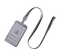 Sleeve Neck Hanging Case Aluminum Alloy Vertical Slim Metal Shell for Office Staff Factory Personnel Daily Identity Display Workplace Use(Silver)