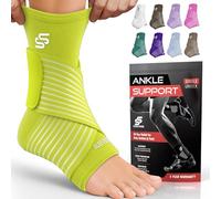 Sleeve Stars Ankle Brace for Sprained Ankle, Plantar Fasciitis Relief Ankle Support for Women, Ankle Compression Sleeve w/Strap (Pair/Neon Green)