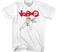 Sleeve Street Fighter Ryu Hadouken Men's T Shirt Fireball Combo Code Karate Capcom Game Graphic(Large)