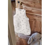 Sleeveless Baby Sleep Bag, in Organic Cotton*, Mini Compagnie white/print