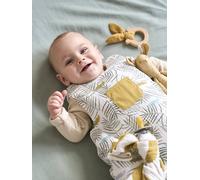 Sleeveless Baby Sleeping Bag in Cotton Gauze, Trek, Oeko-Tex® printed white