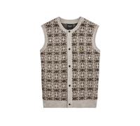 Sleeveless brushed cardigan Lyle & Scott Intarsia Gris XL