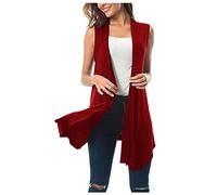 Sleeveless Cardigan for Women Thin | Lightweight Summer Cardigans for Women Solid Color Soft Comfy Women's Cardigans White Cotton Elegant Breathe Womens Jackets Long Women's Waistcoats Casual