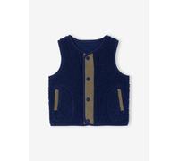 Sleeveless cardigan with press-stud fastening at the front navy blue