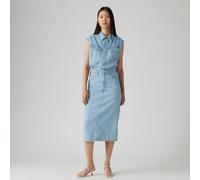 Sleeveless Denim Dress Wrapped In Blue
