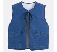 Sleeveless Denim Jacket, Reversible Untreated Blue