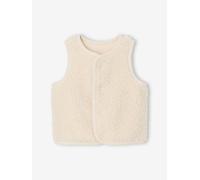 Sleeveless faux fur baby cardigan vanilla