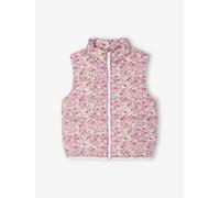 Sleeveless Lightweight Jacket with Floral Pattern for Girls printed pink